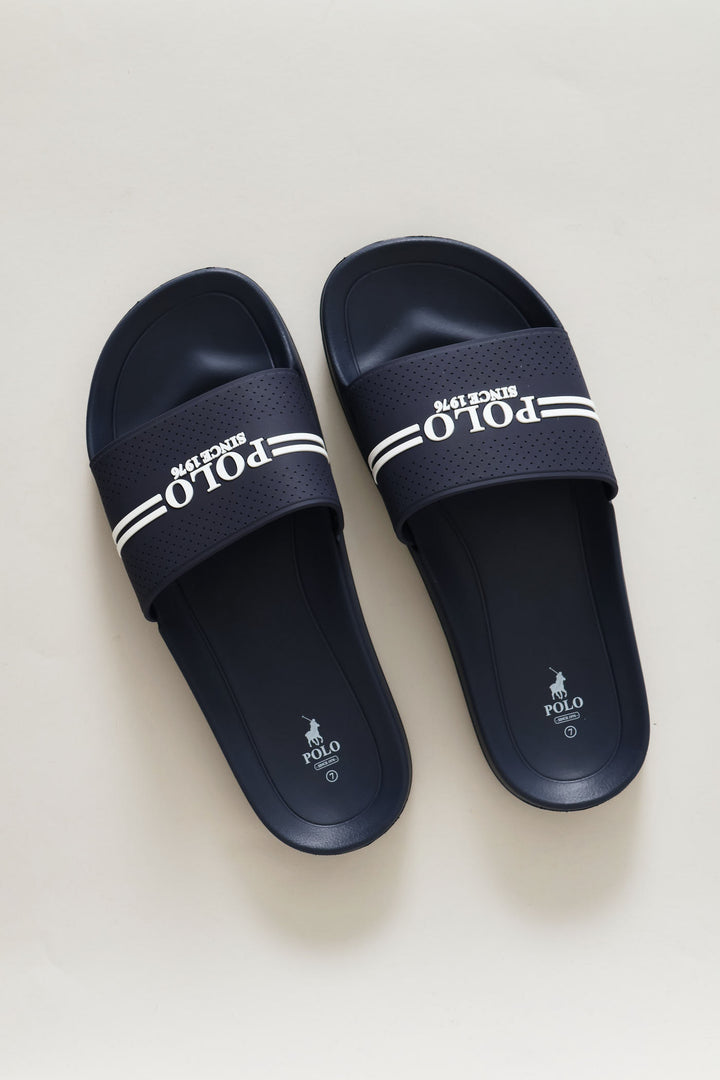 Perforated Logo Slide - Navy