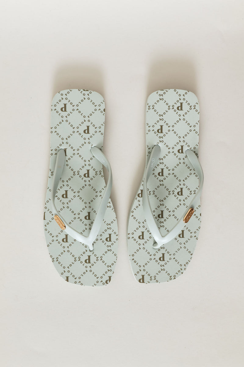 Monogram Flip Flop - Sage