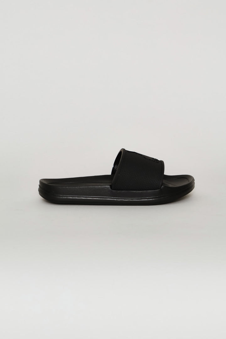 Boys Pony Moulded Pool Sandal - Black