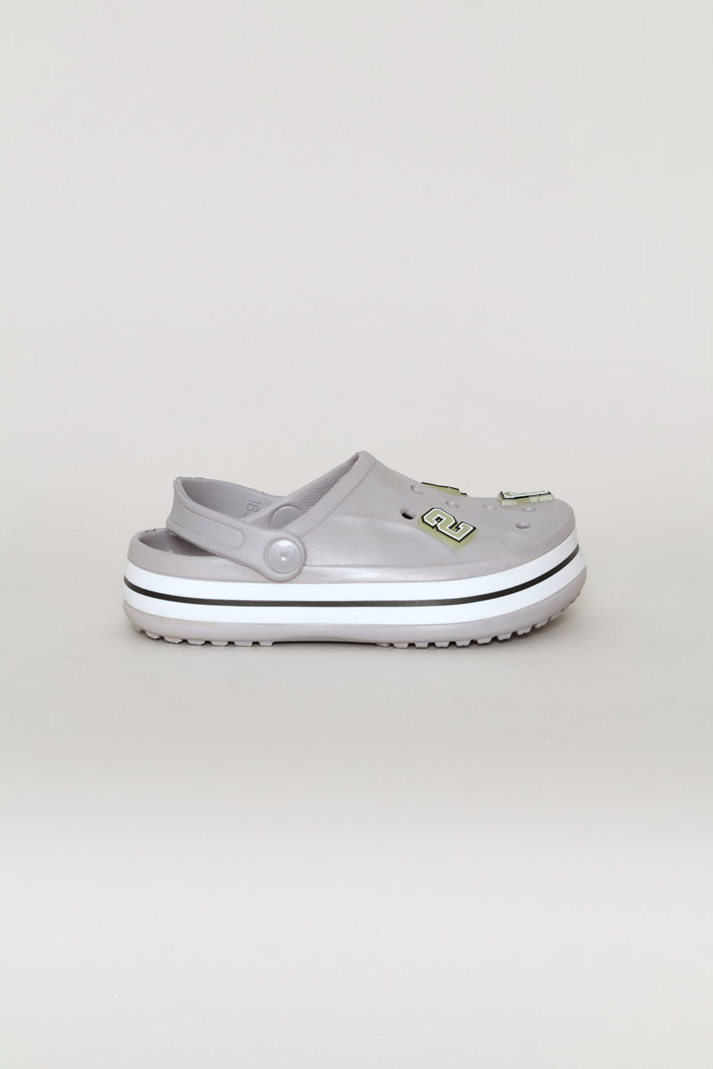 Boys Glow Letter Clog - Grey