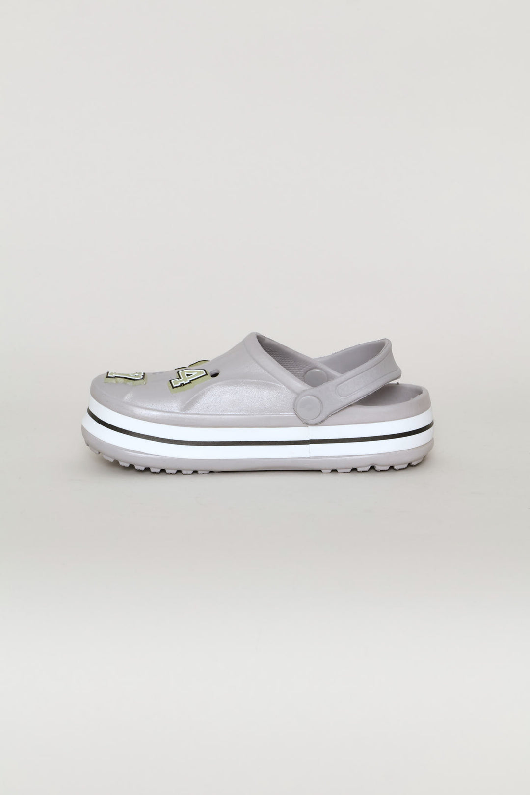 Boys Glow Letter Clog - Grey