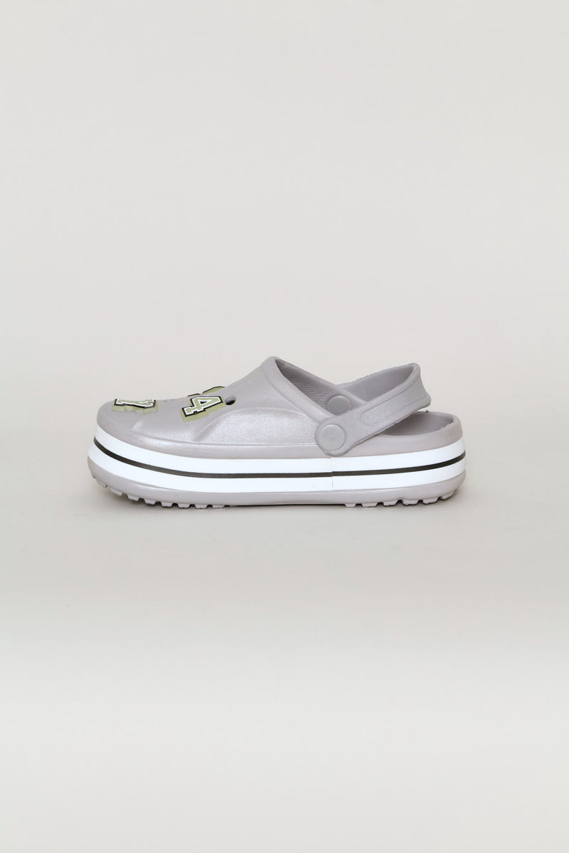 Boys Glow Letter Clog - Grey