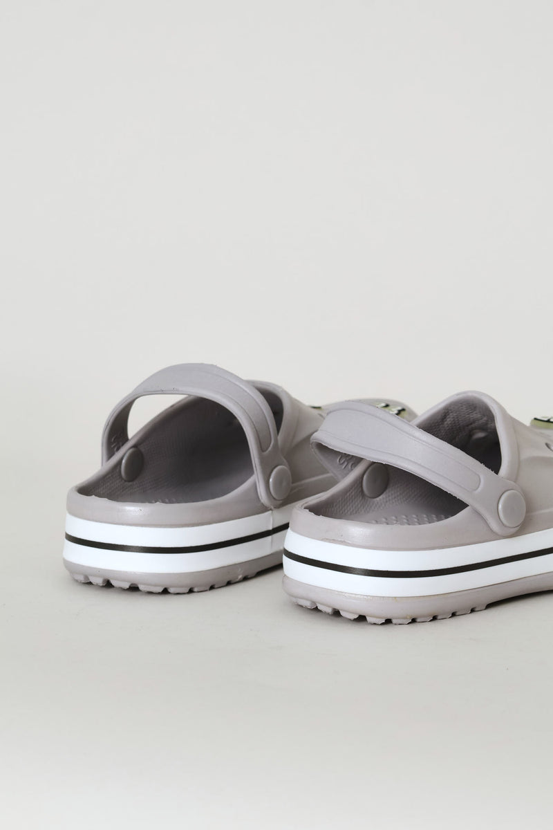 Boys Glow Letter Clog - Grey