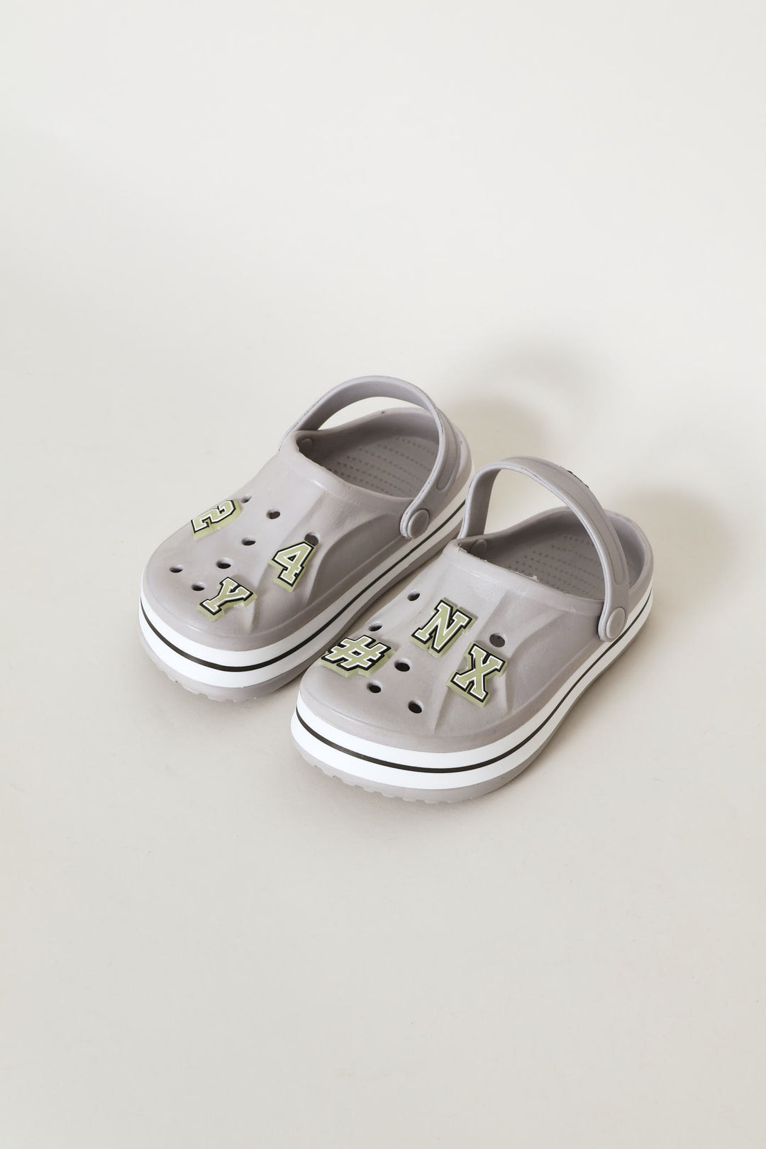 Boys Glow Letter Clog - Grey