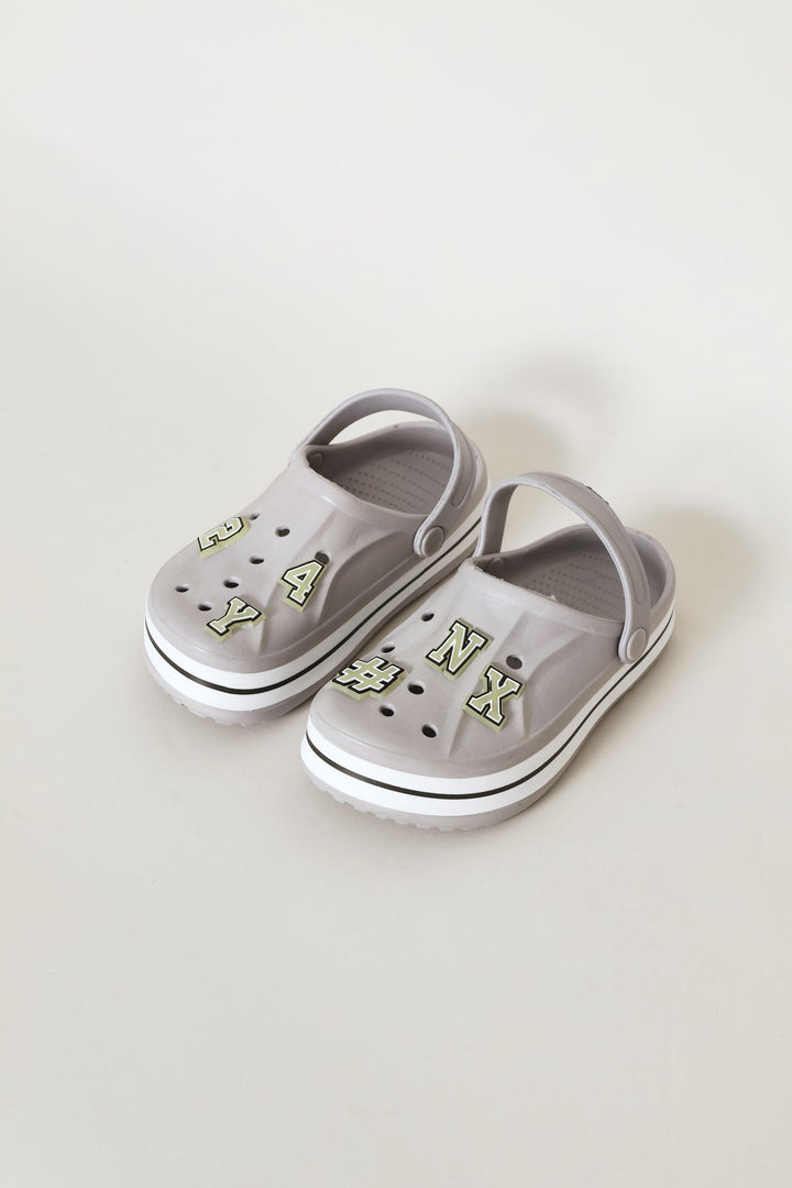 Boys Glow Letter Clog - Grey