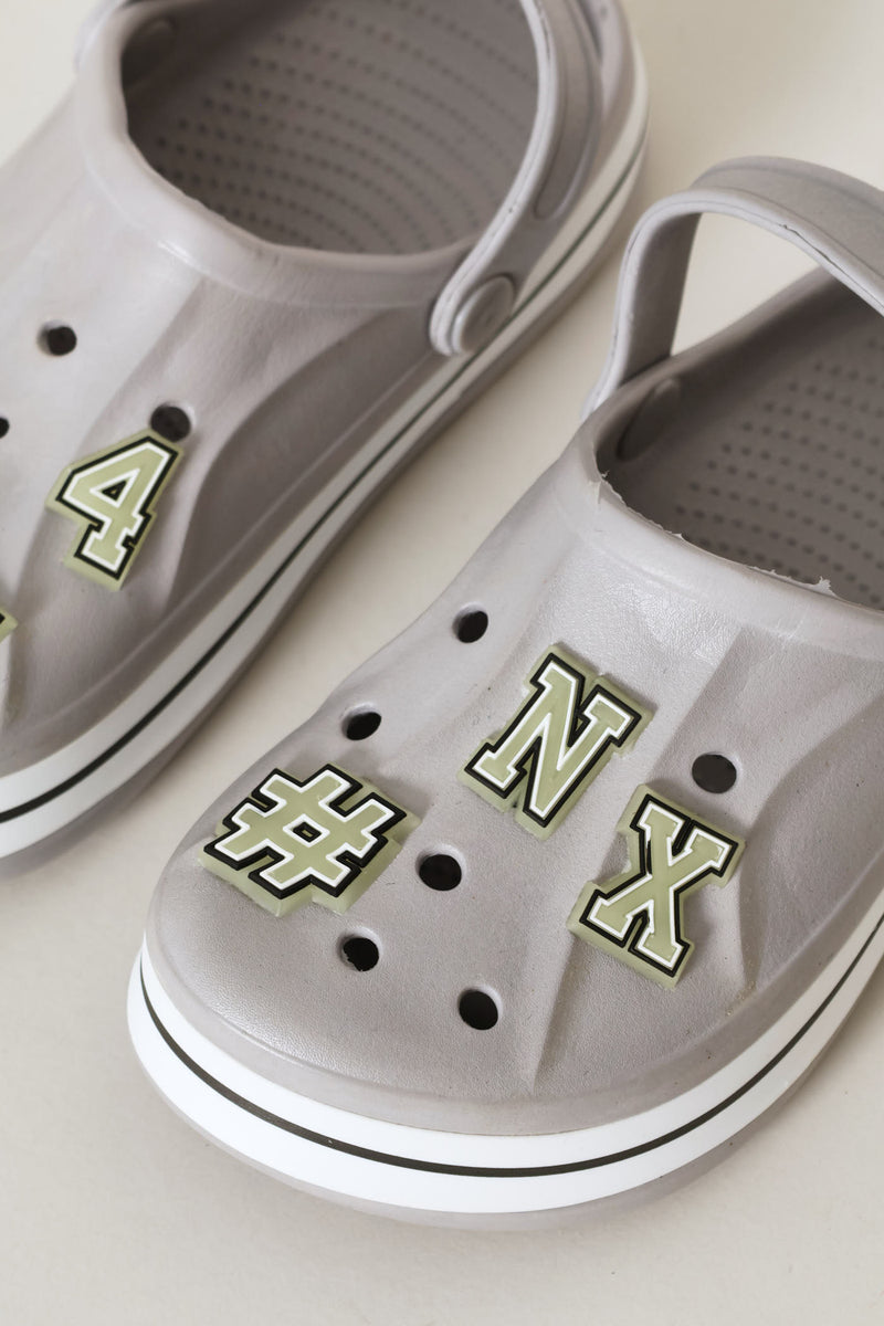 Boys Glow Letter Clog - Grey