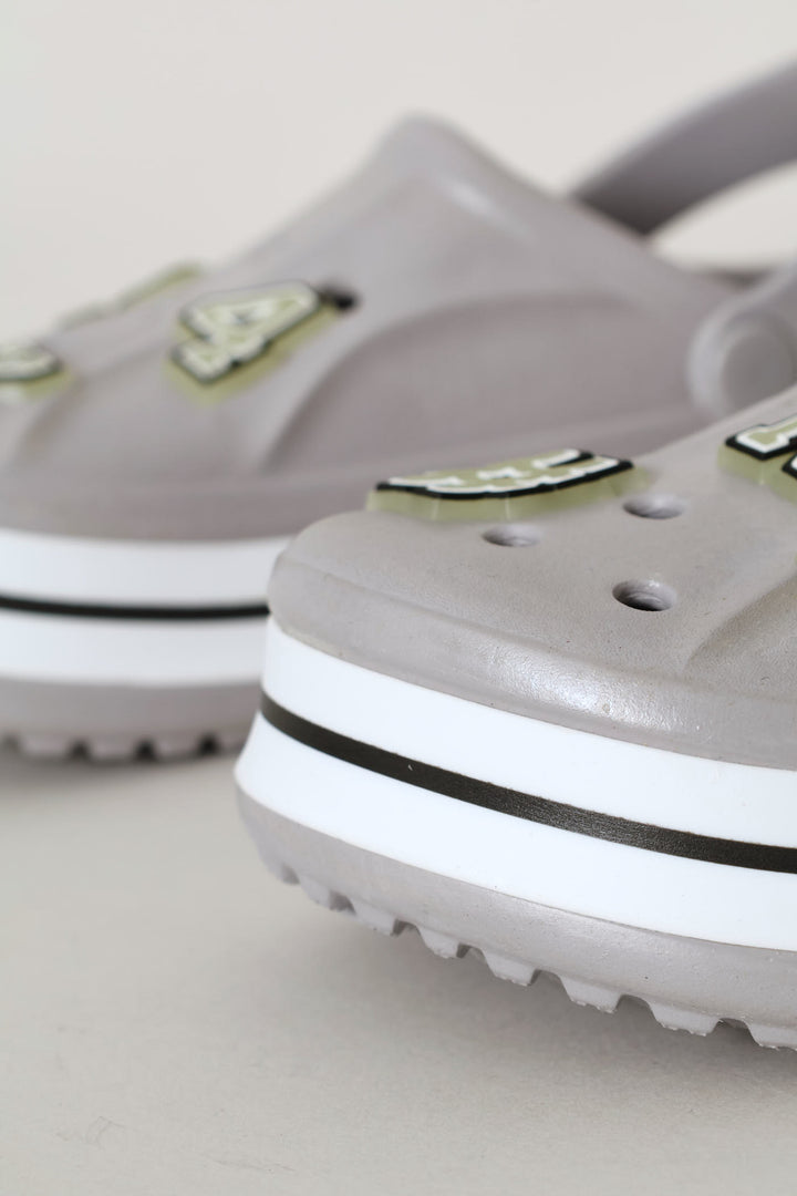 Boys Glow Letter Clog - Grey