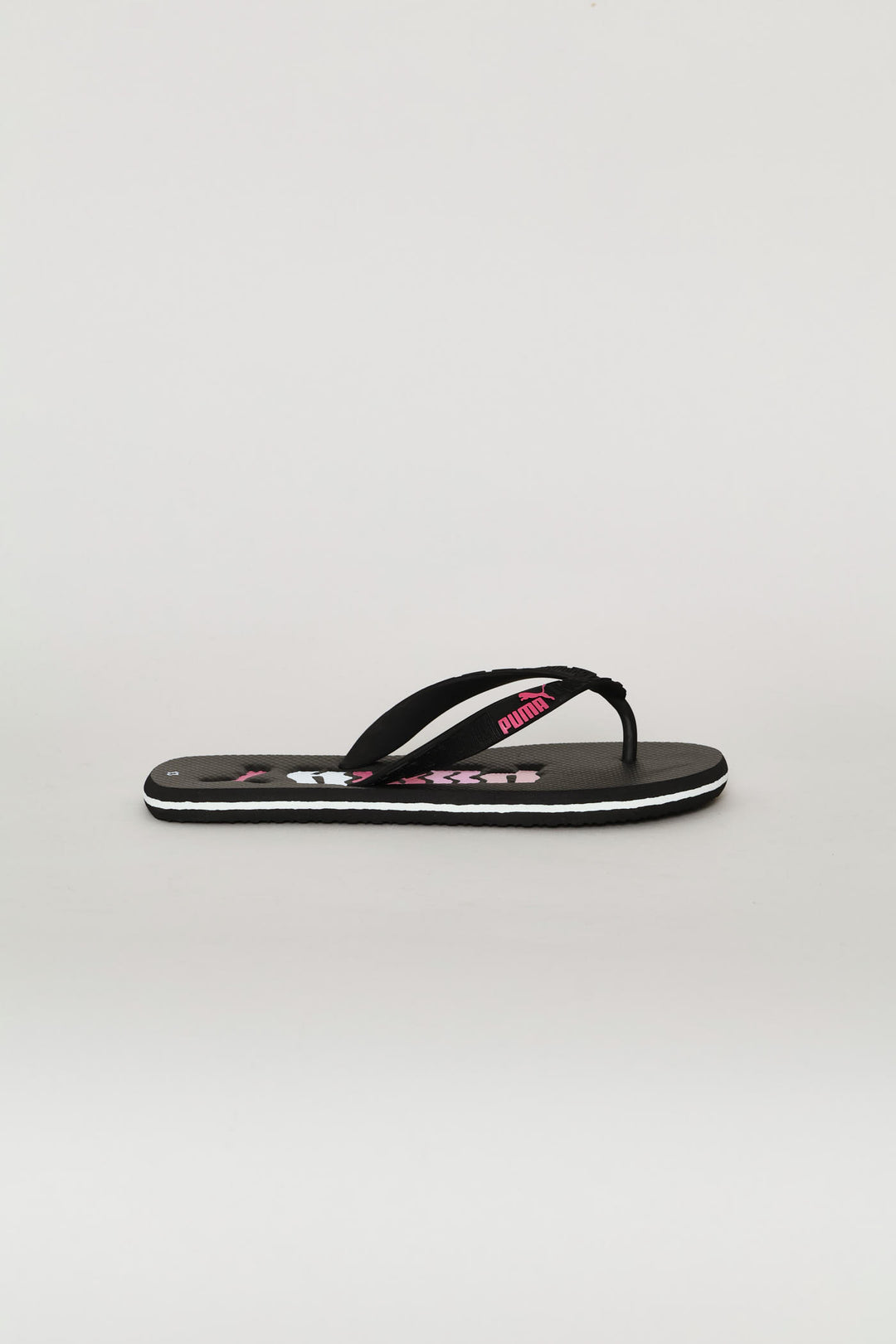 Pre-Girls Round Scribble Zadp Flip Flop - Black/Pink
