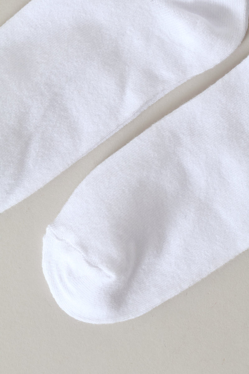 2 Pack Mid Crew Lace Socks - White
