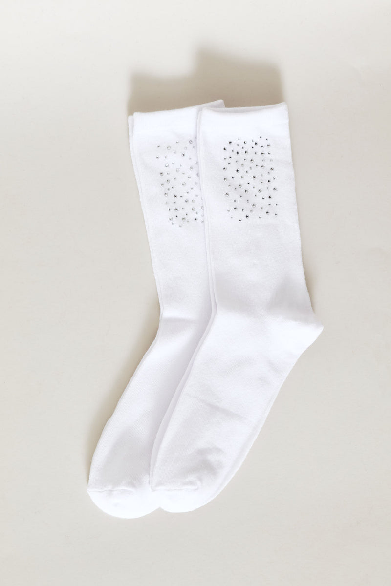 2 Pack Diamante Crew Socks - Multi