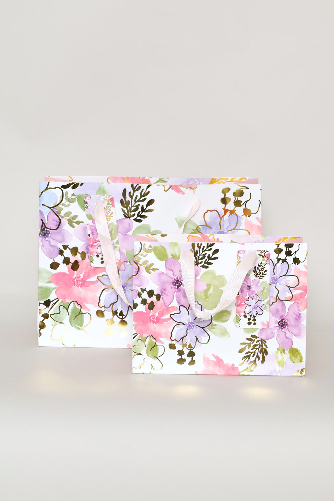 Pastel Floral Watercolour Gift Bag - Purple