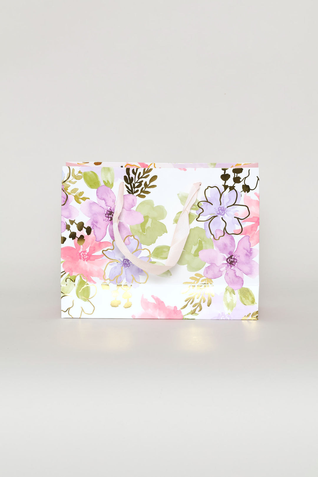 Pastel Floral Watercolour Gift Bag - Purple
