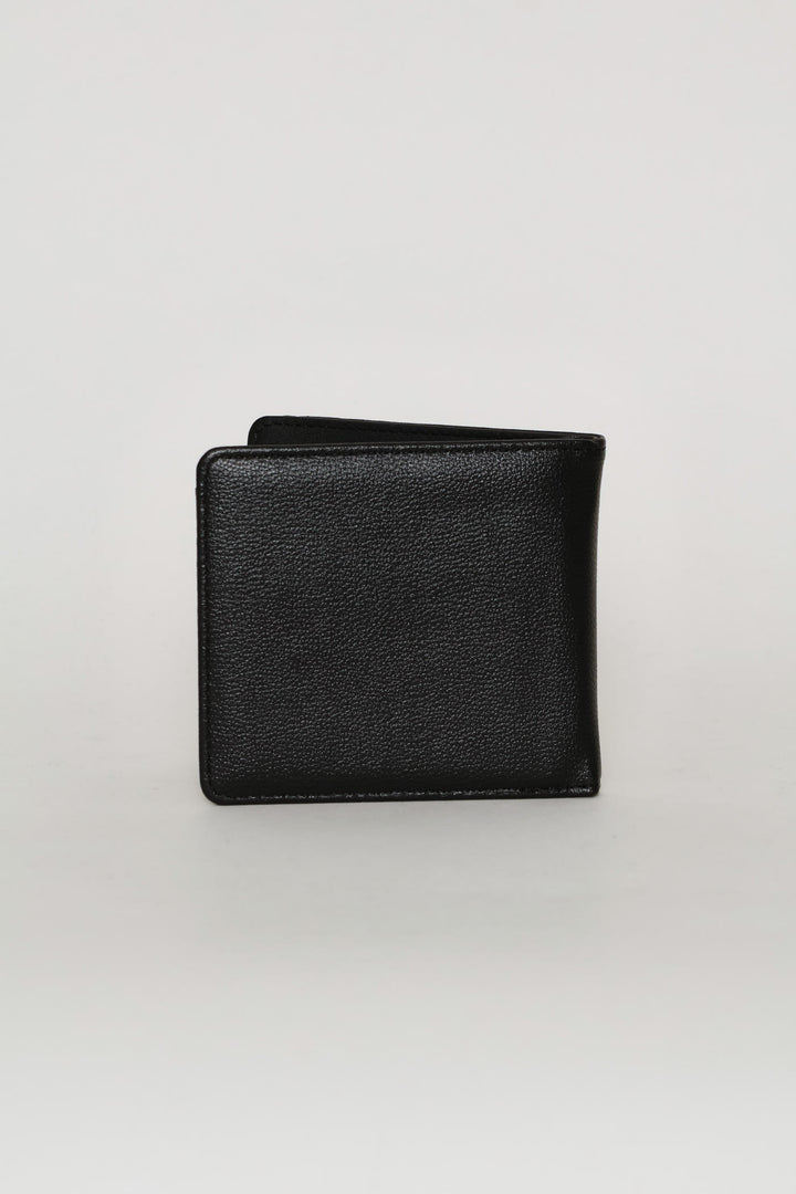Metal Badge Card Holder Wallet - Black