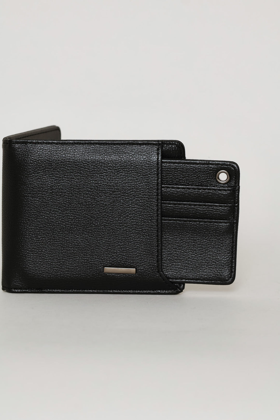 Metal Badge Card Holder Wallet - Black
