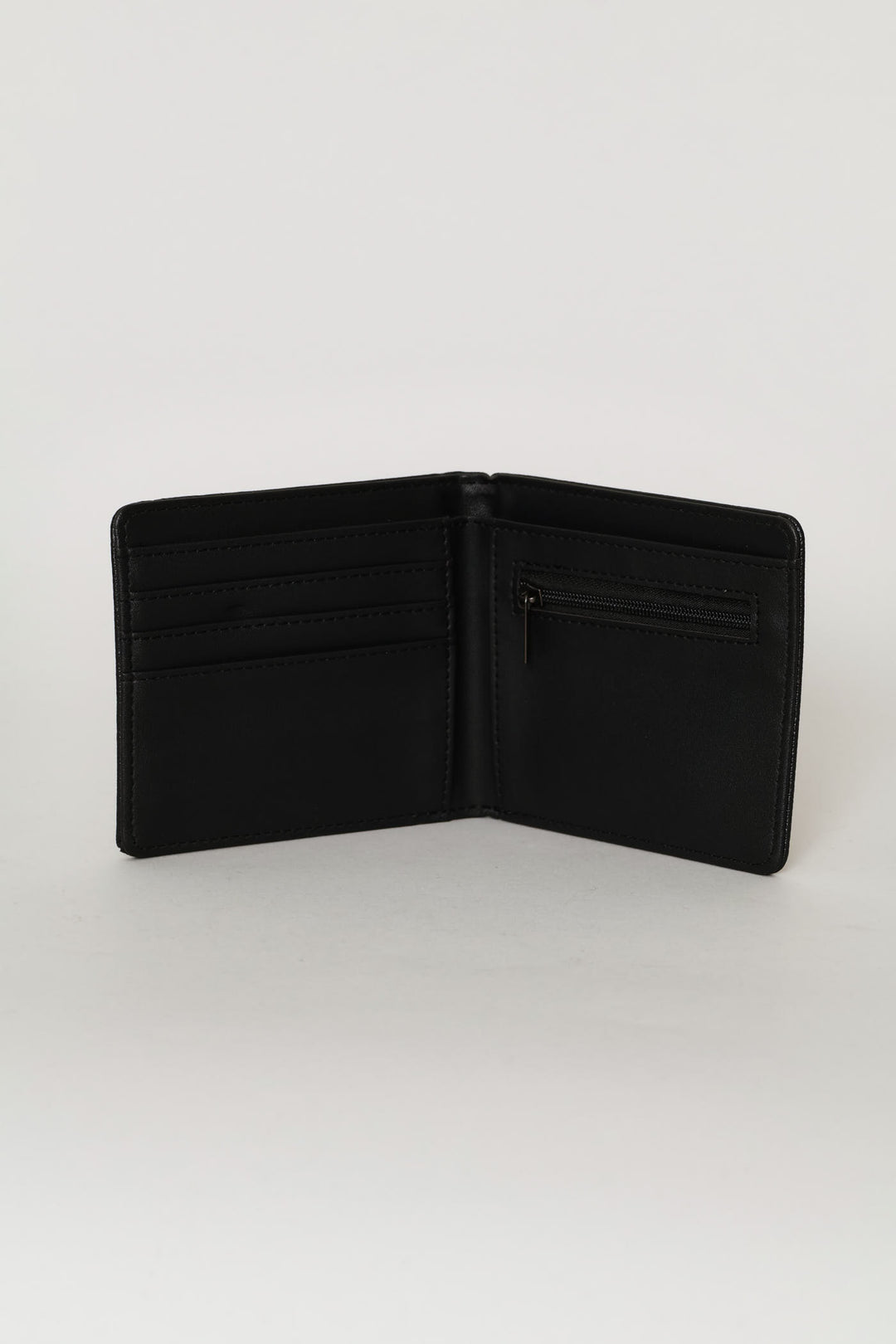 Metal Badge Card Holder Wallet - Black
