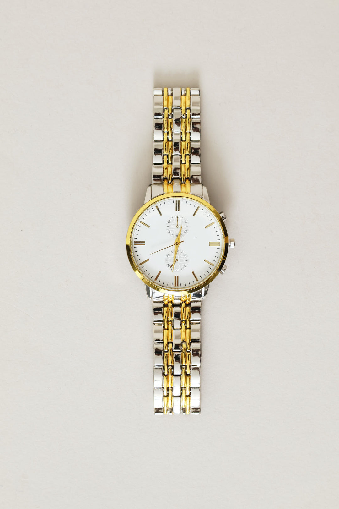 Multi Metal Three Inset Dial Watch - Gold/Silver