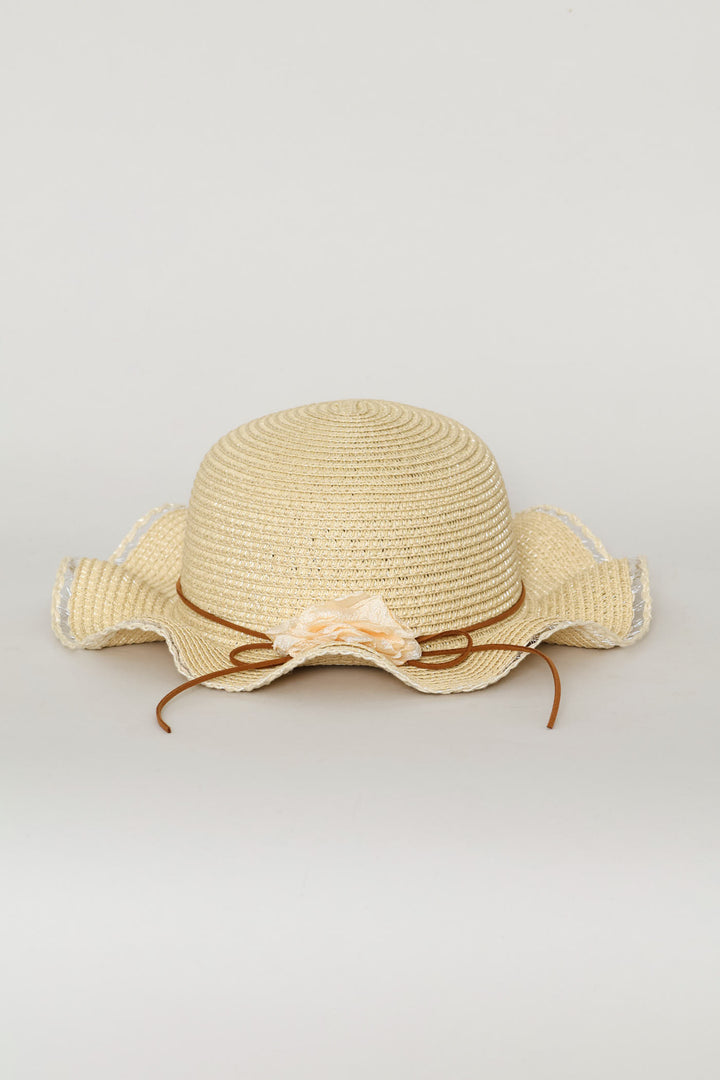 Pre-Girls Flower Trim Sunhat - Nude