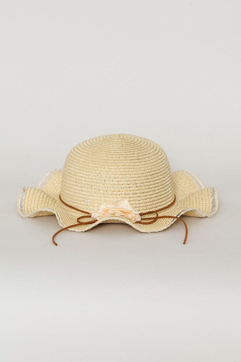 Pre-Girls Flower Trim Sunhat - Nude