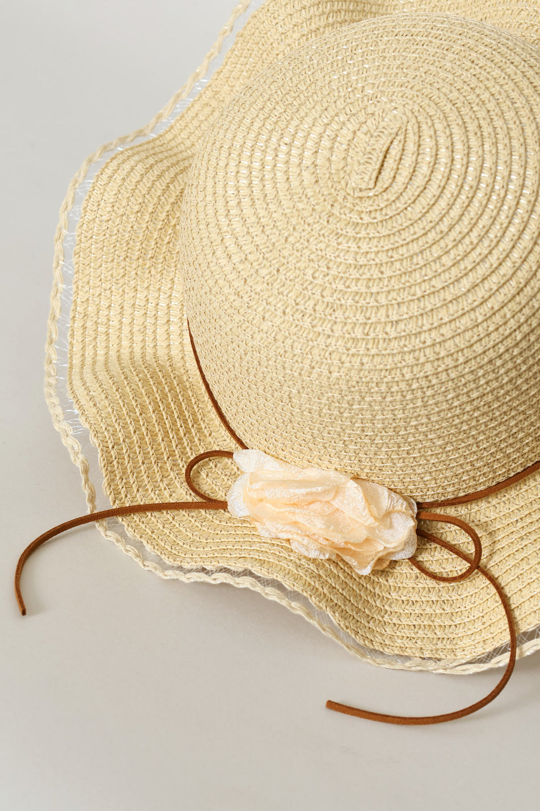 Pre-Girls Flower Trim Sunhat - Nude