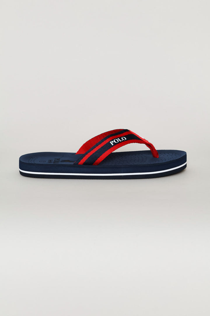 Perforated Flip Flop - Navy