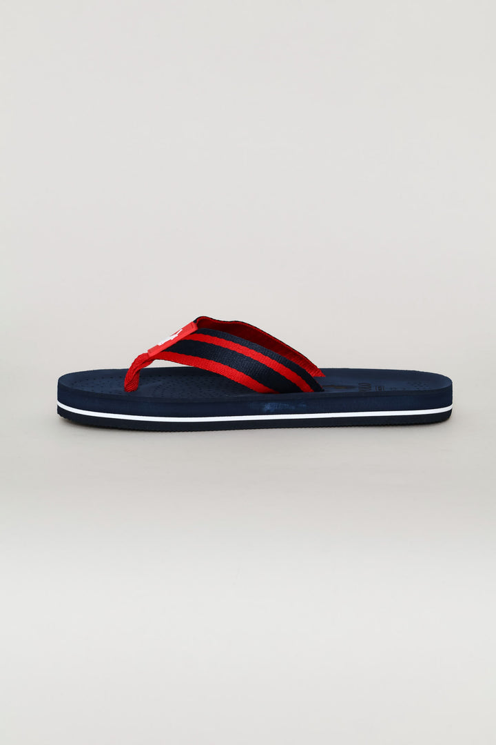 Perforated Flip Flop - Navy