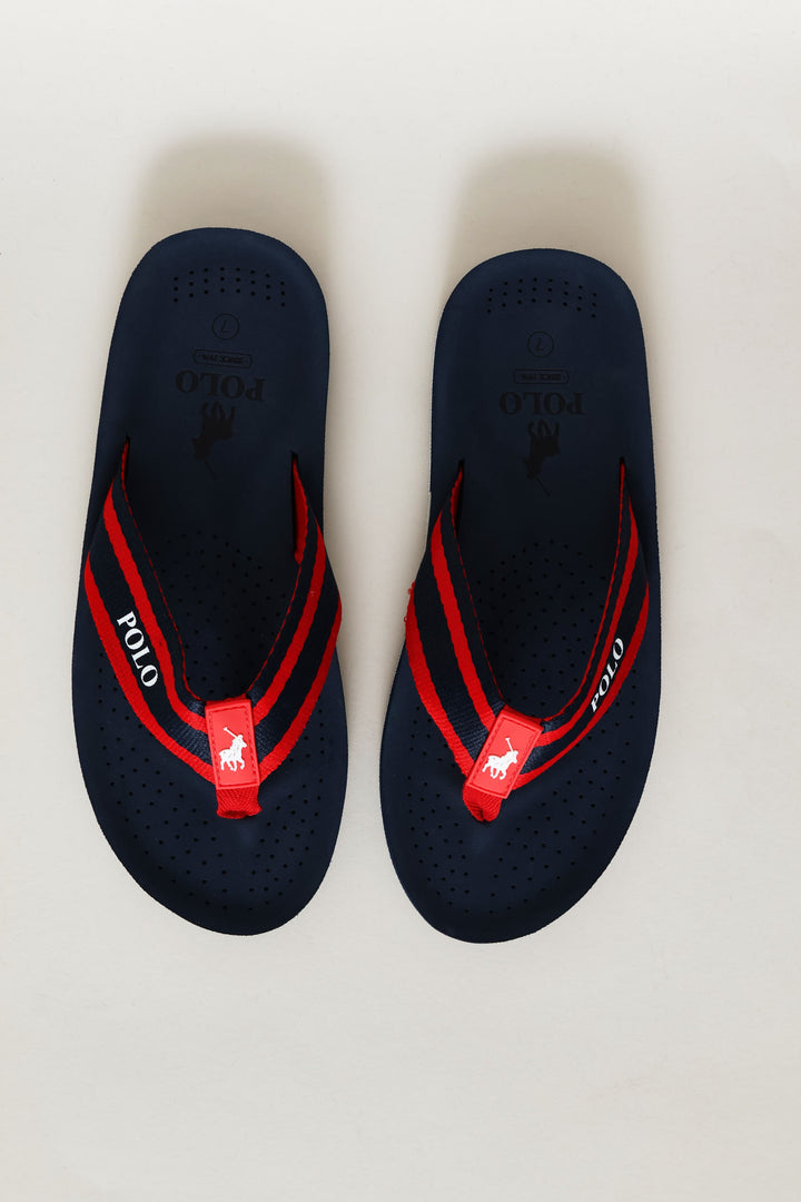 Perforated Flip Flop - Navy