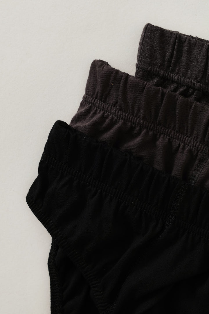 3 Pack Mini Briefs - Black/Slate/Charcoal Melange