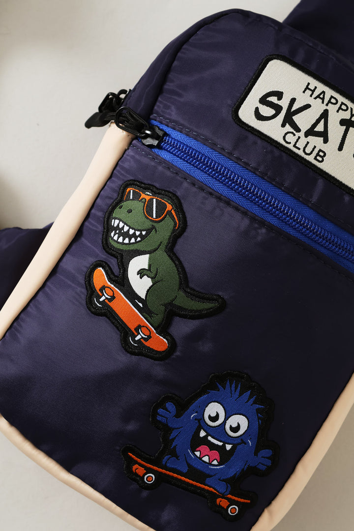 Pre-Boys Badge Sling Bag - Navy