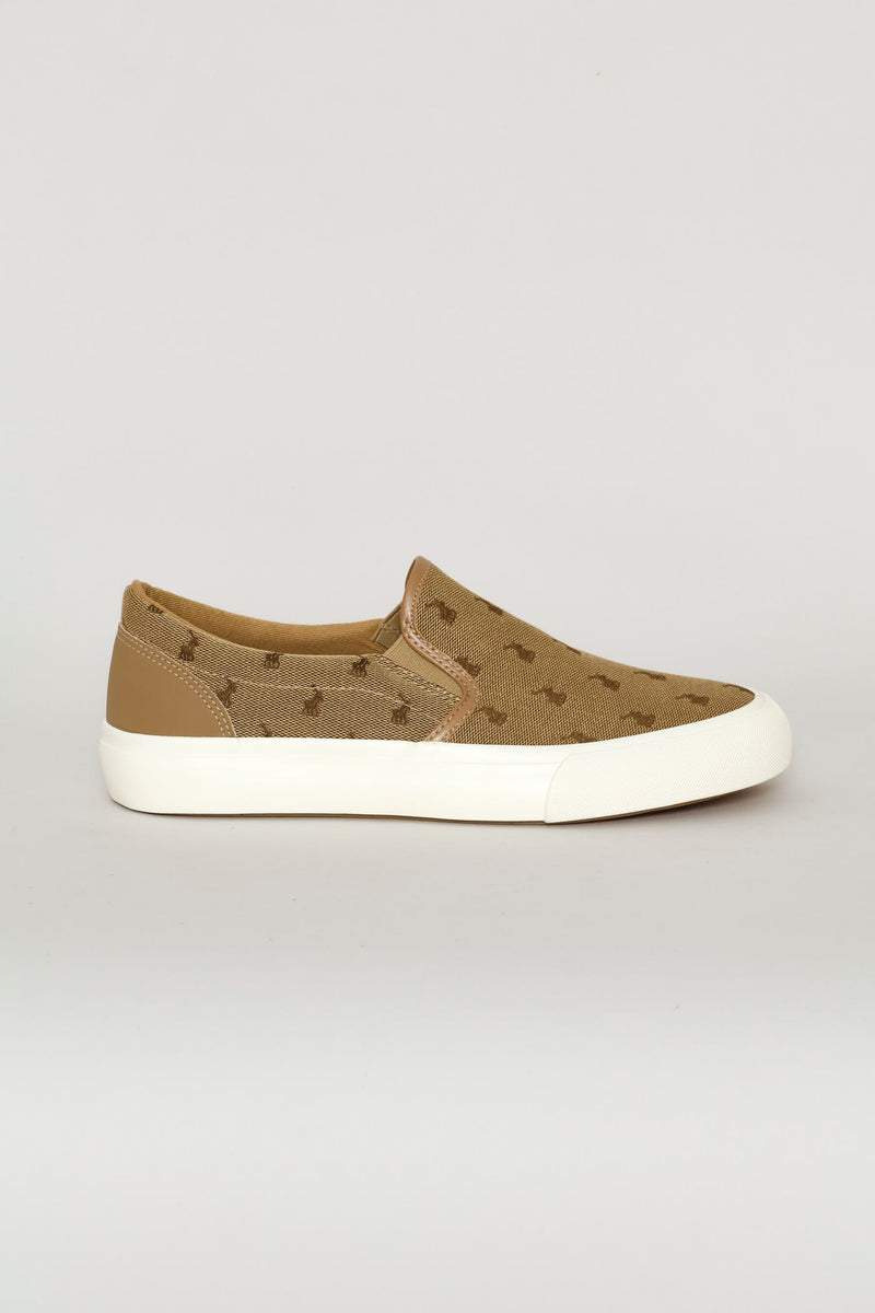 Jacquard Monogram Slip On Sneaker - Stone