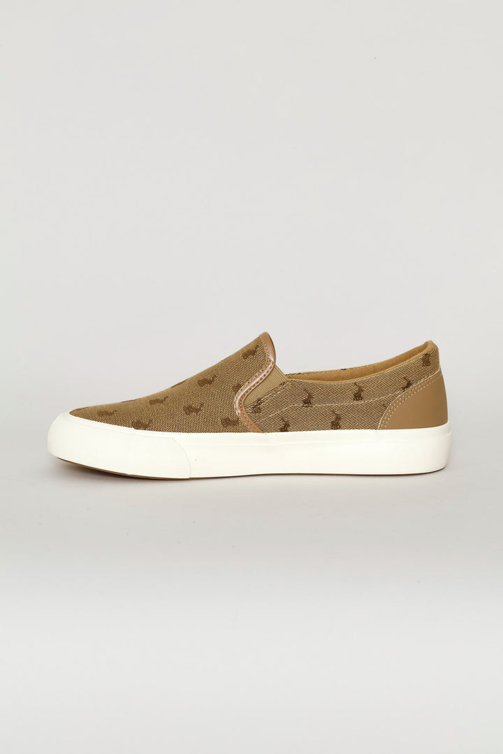 Jacquard Monogram Slip On Sneaker - Stone
