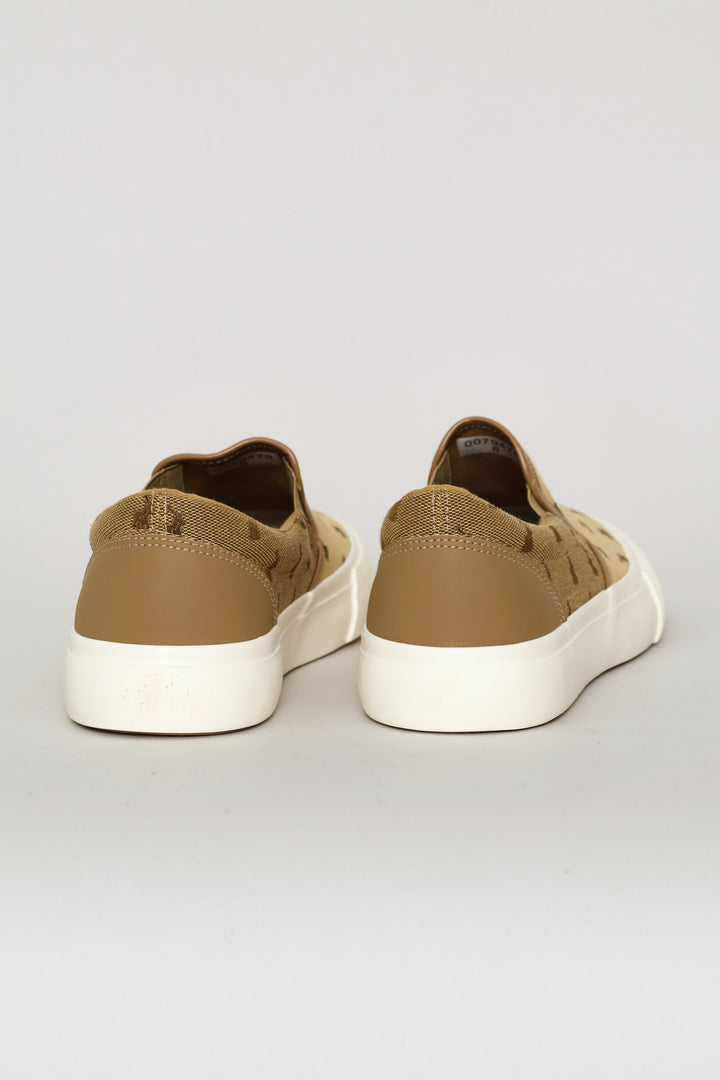 Jacquard Monogram Slip On Sneaker - Stone