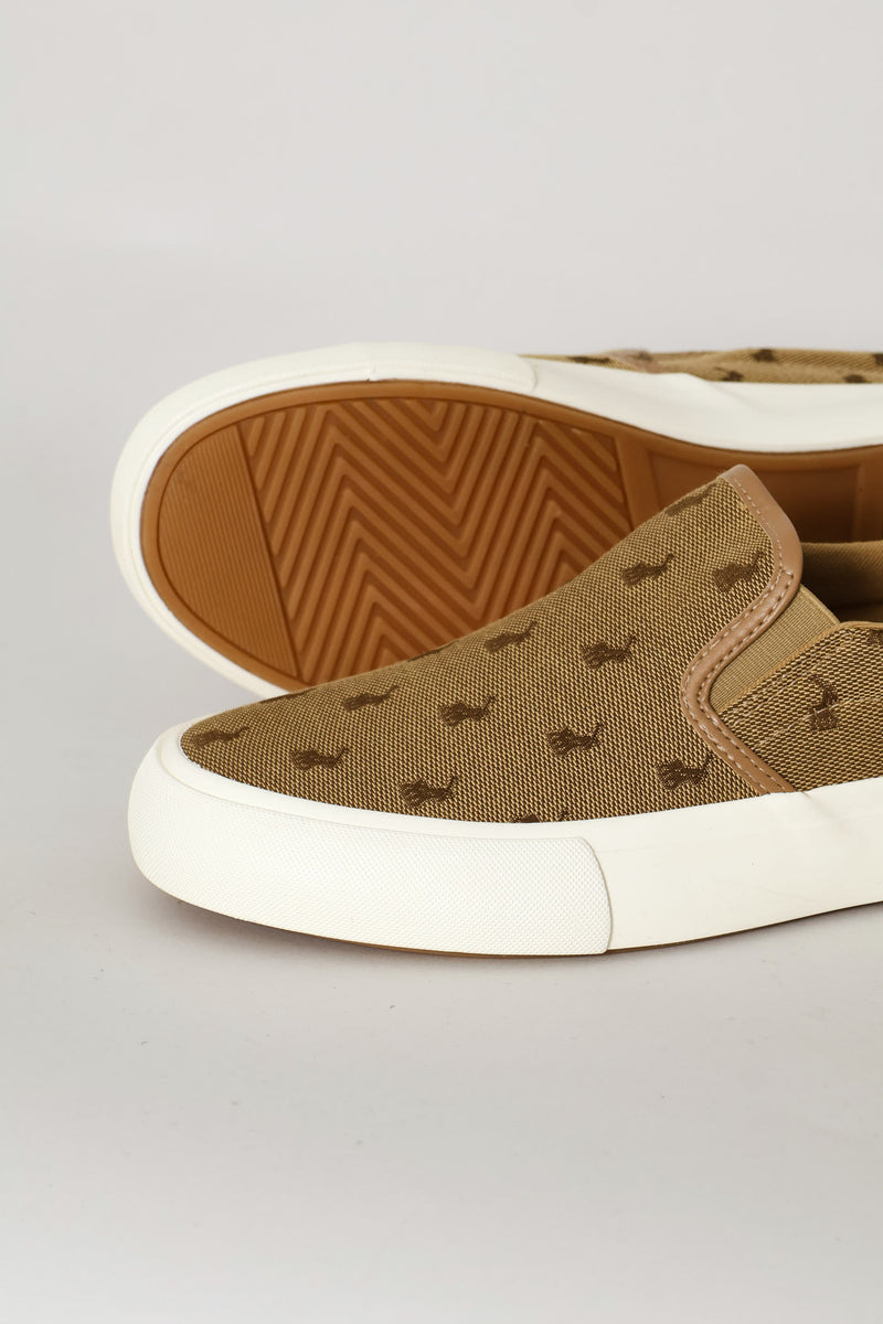 Jacquard Monogram Slip On Sneaker - Stone