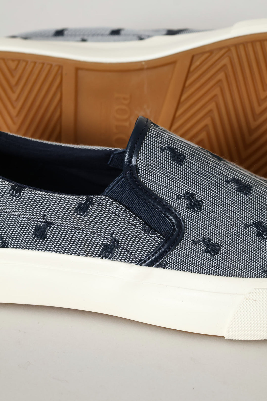 Jacquard Monogram Slip On Sneaker - Navy