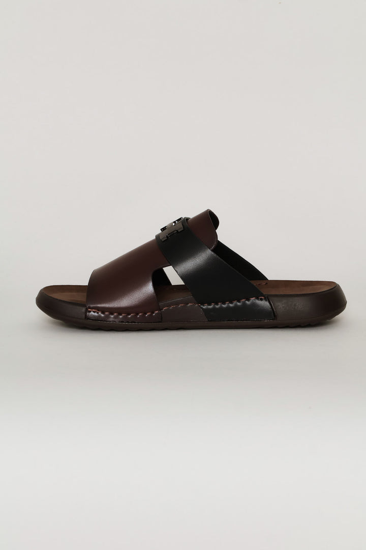 Trim Detail Comfort Sandal - Brown