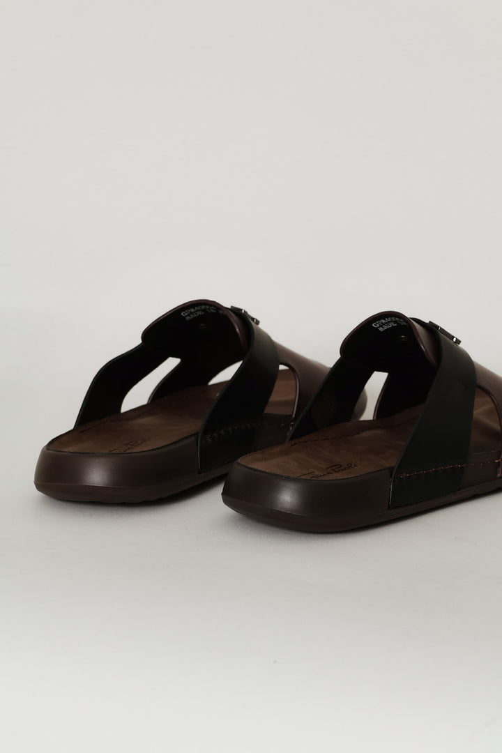 Trim Detail Comfort Sandal - Brown