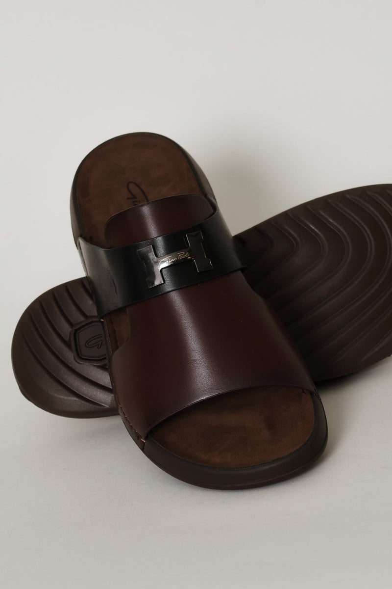 Trim Detail Comfort Sandal - Brown