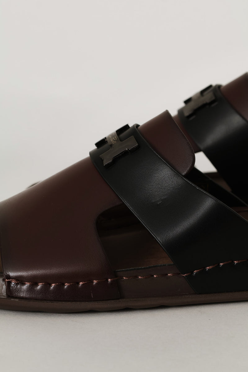 Trim Detail Comfort Sandal - Brown