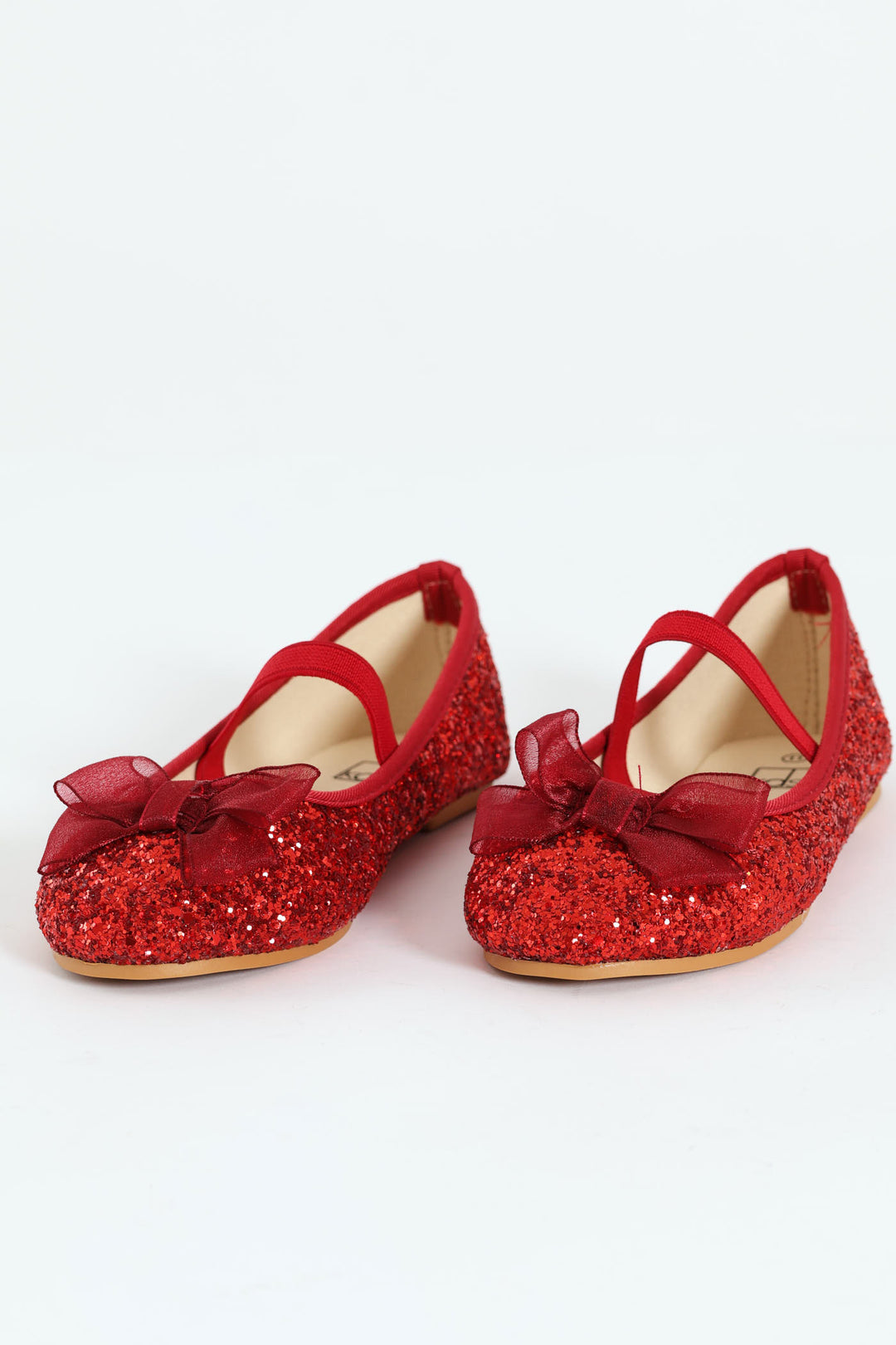 Pre-Girls Glitter Bow Pump - Red