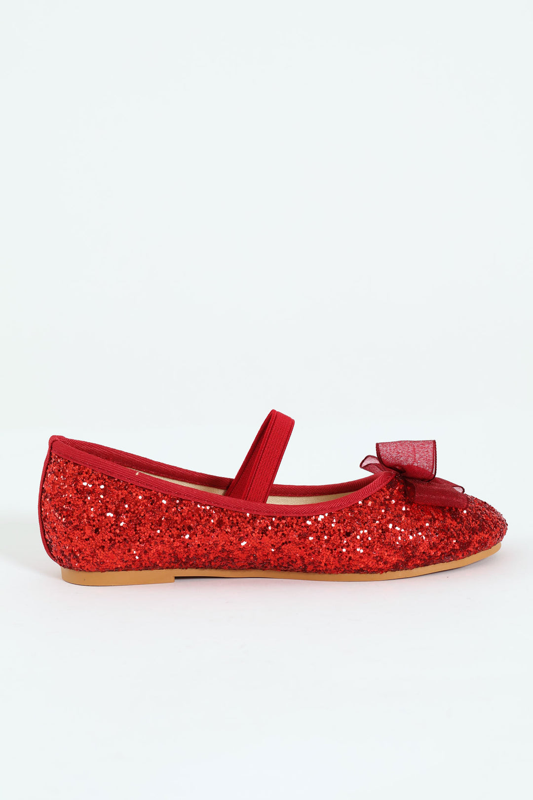 Pre-Girls Glitter Bow Pump - Red