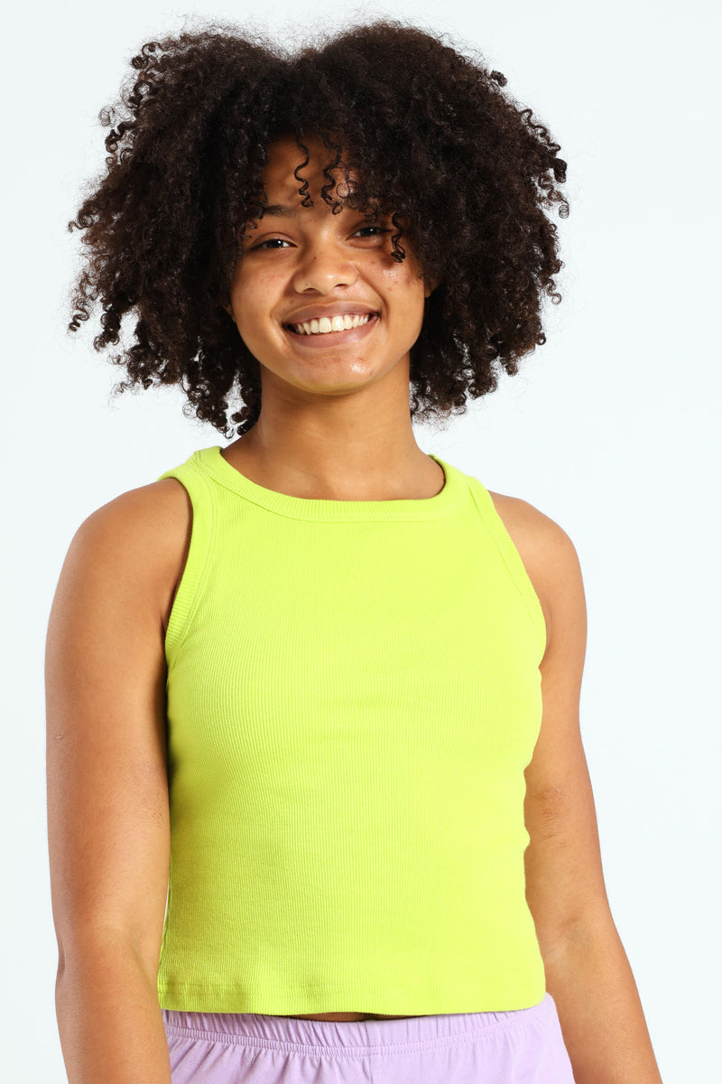 Basic Rib Vest - Lime