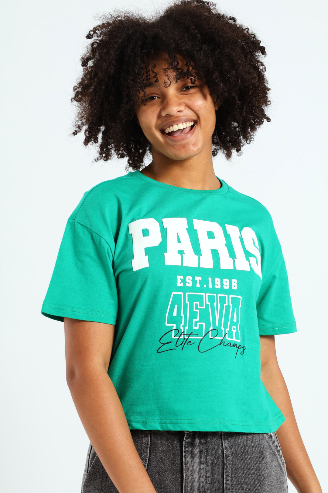 Girls Boxy Paris Tee - Mint