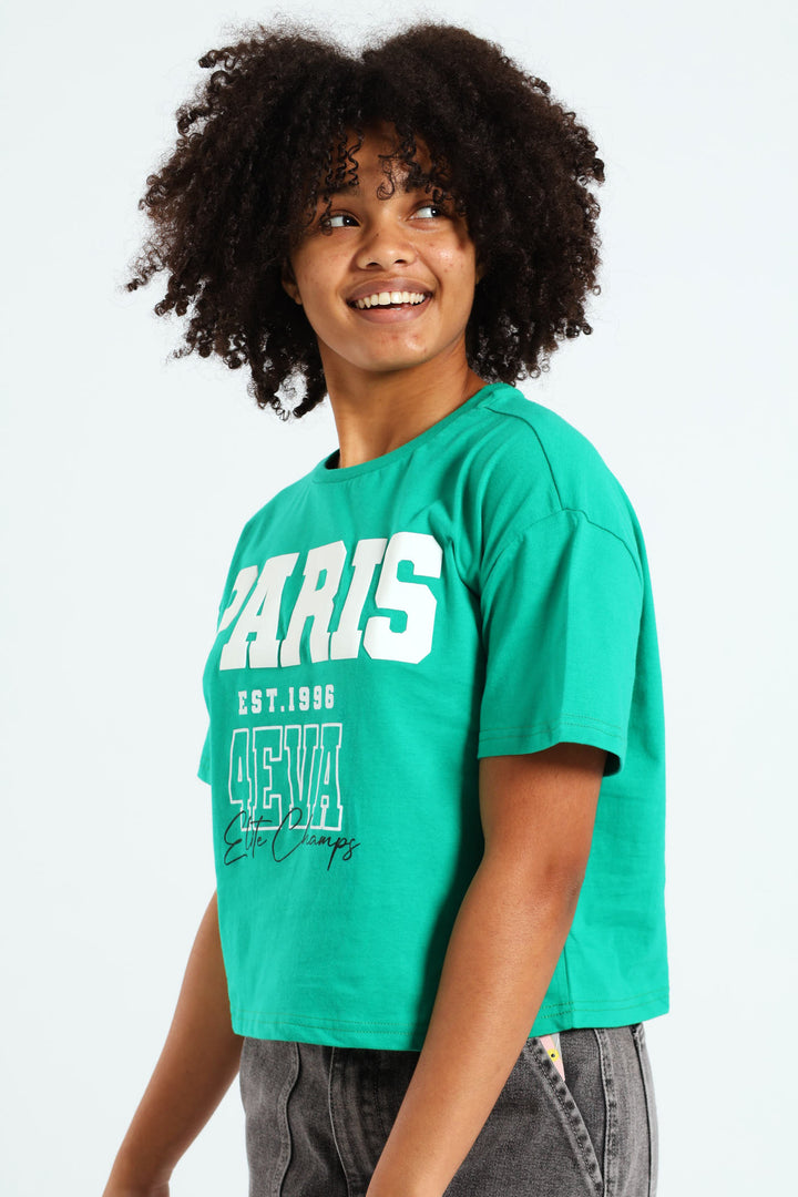 Girls Boxy Paris Tee - Mint