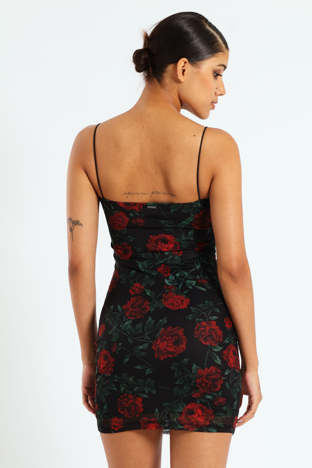 Mini Dress With Ruching And An Underbust Cutline - Black