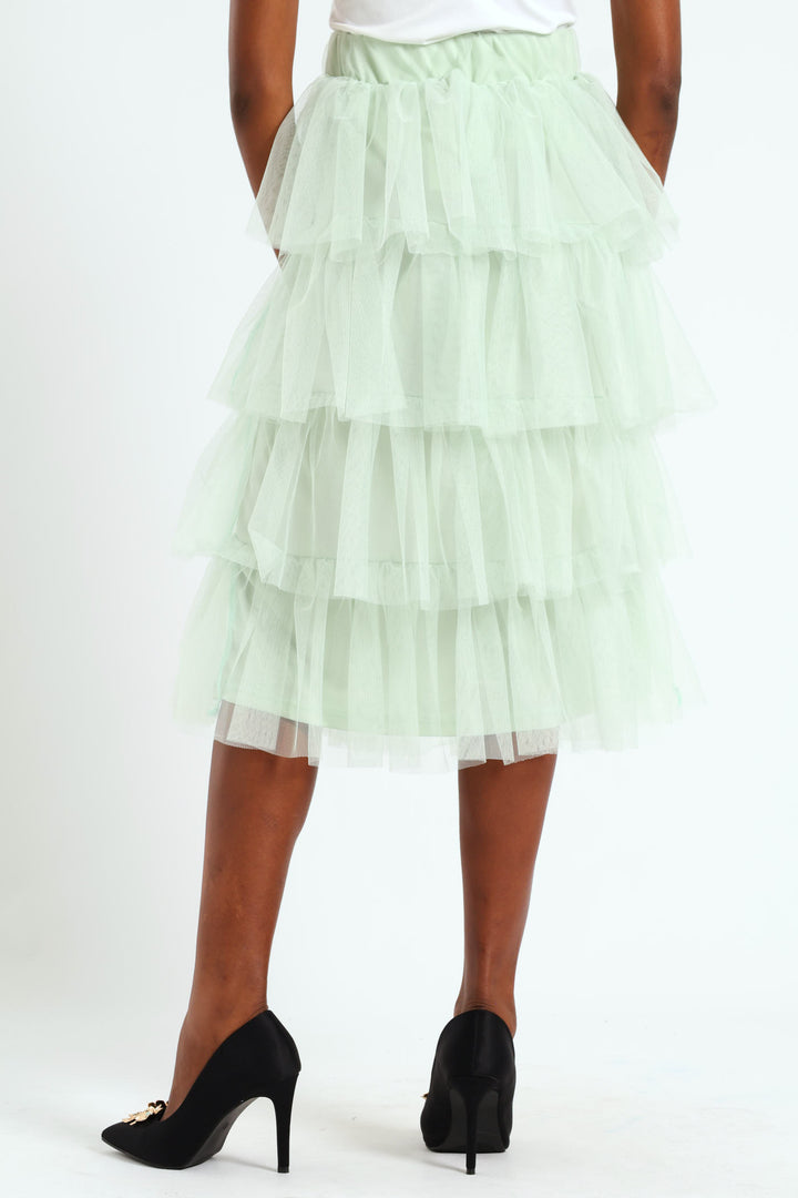 Rara Tiered Midi Skirt - Mint