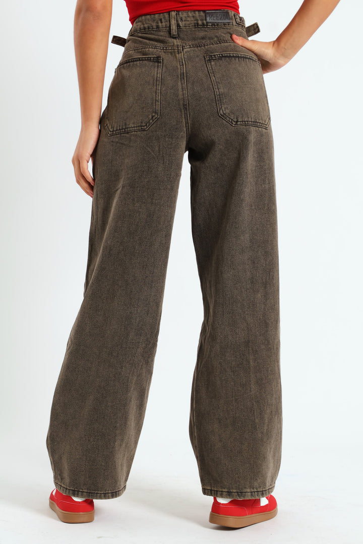 Worker Barrel Jean - Black/Brown