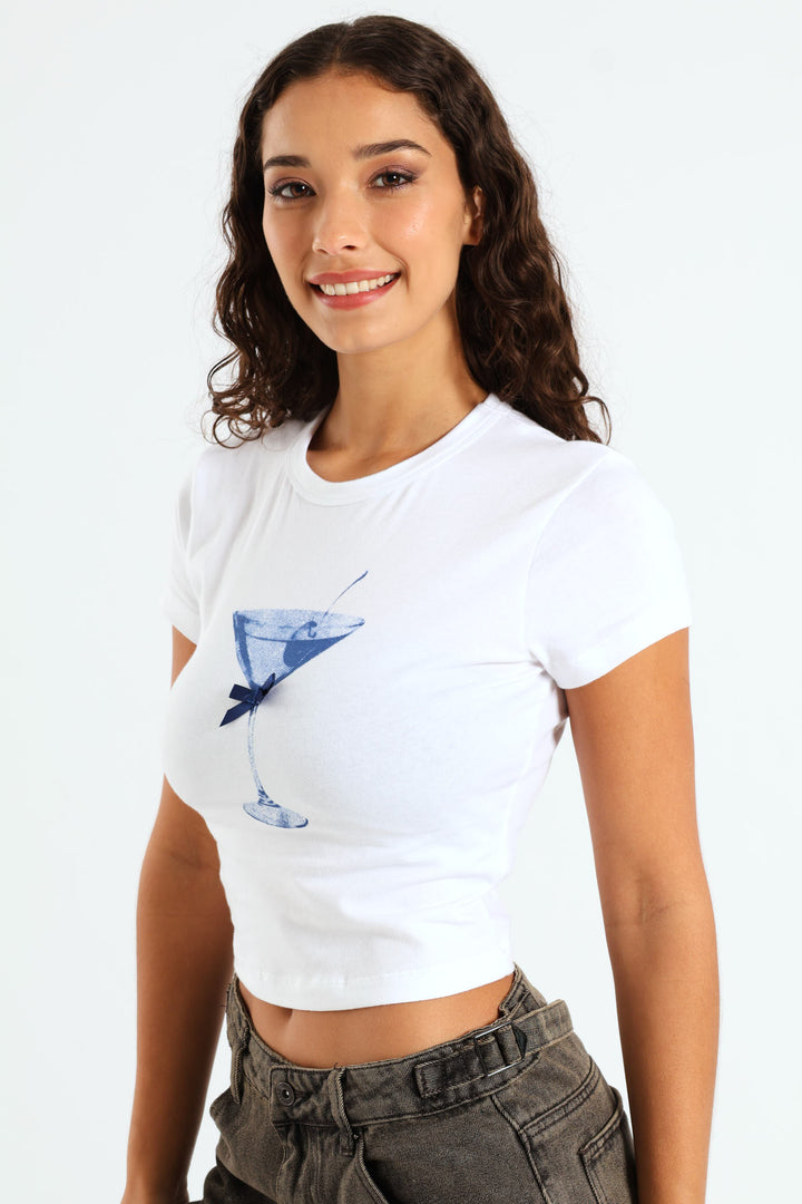 Bowtini Baby Tee - White