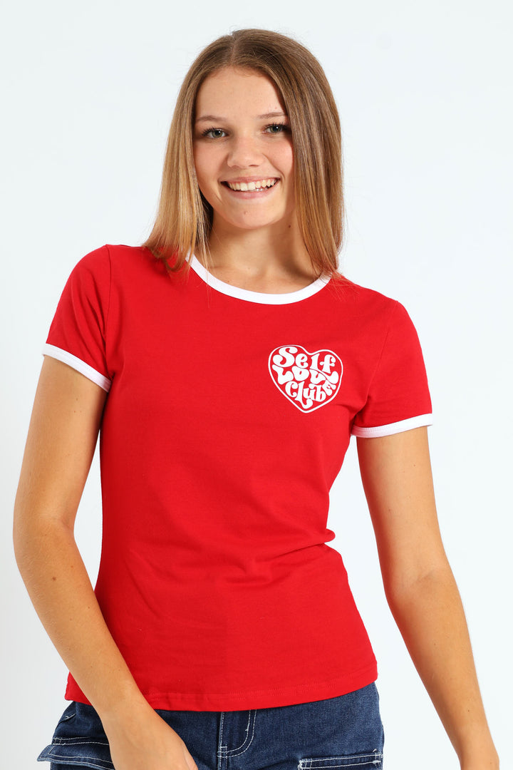 Girls Valentine Tee - Red