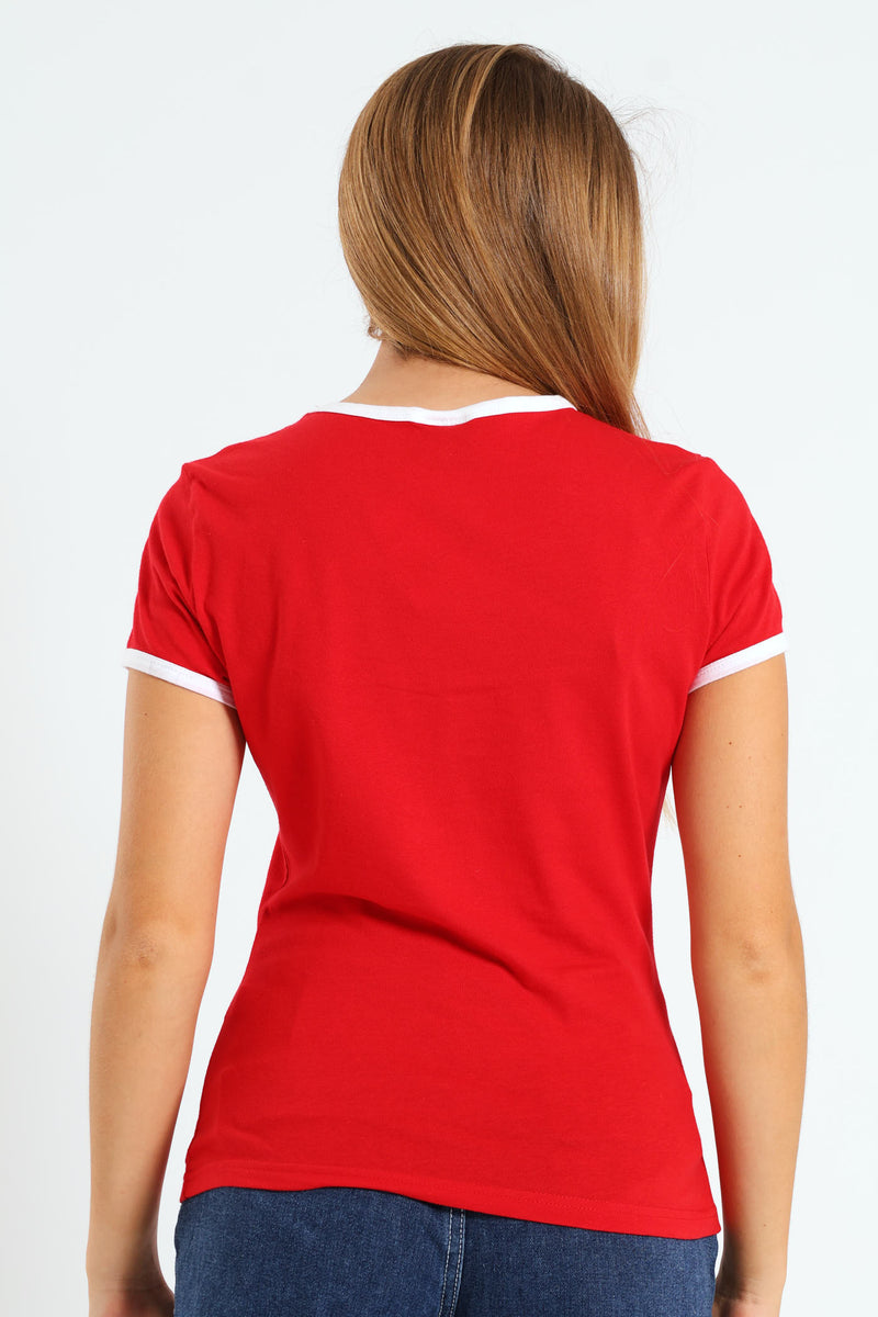 Girls Valentine Tee - Red
