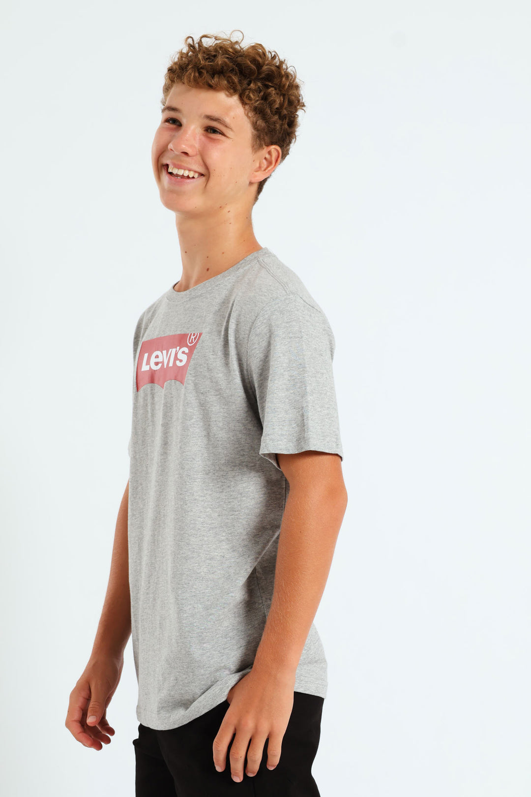 Boys Core Bat Logo Tee - Grey