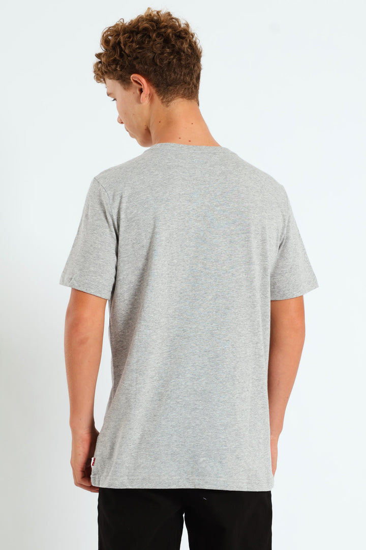 Boys Core Bat Logo Tee - Grey